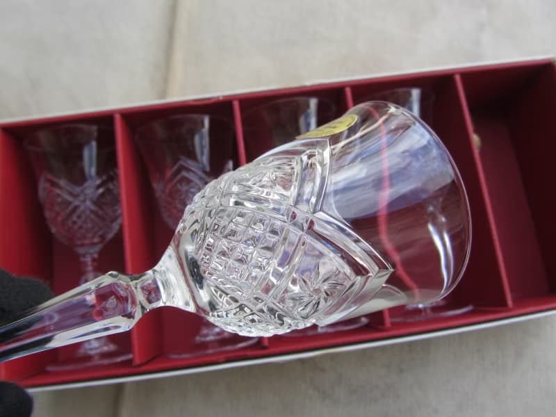 【老時光 OLD-TIME】早期二手法國水晶玻璃杯組(一組五杯)