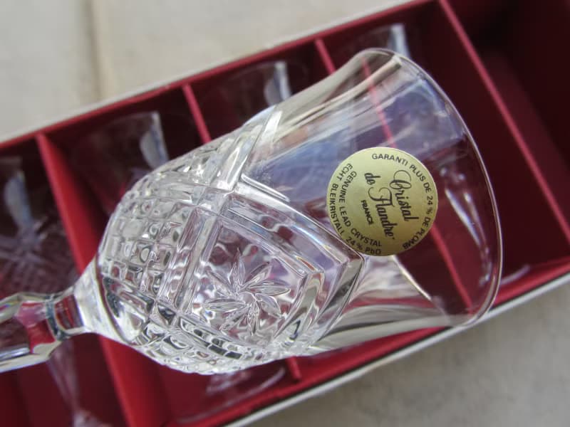 【老時光 OLD-TIME】早期二手法國水晶玻璃杯組(一組五杯)