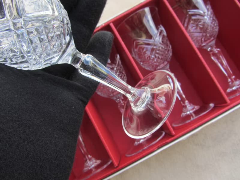 【老時光 OLD-TIME】早期二手法國水晶玻璃杯組(一組五杯)