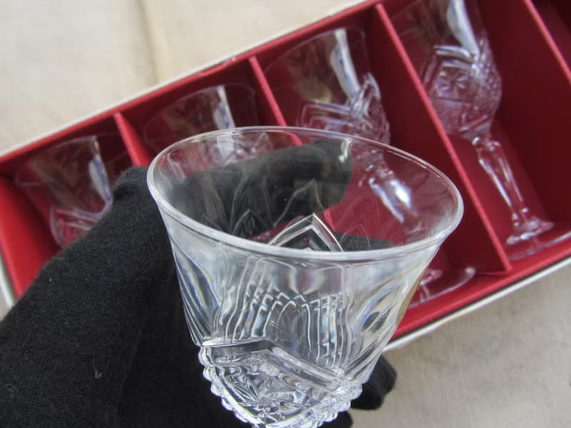 【老時光 OLD-TIME】早期二手法國水晶玻璃杯組(一組五杯)