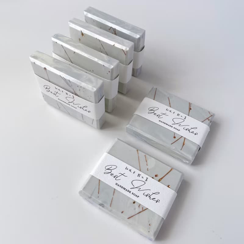 快速出貨|大理石紋鎏金手工皂-灰60g|防疫實用婚禮小物企業贈品