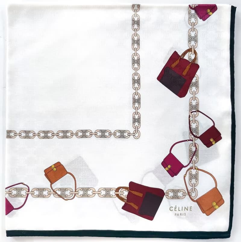 Celine Paris Vintage Scarf Women Handbag 23 x 23 inches