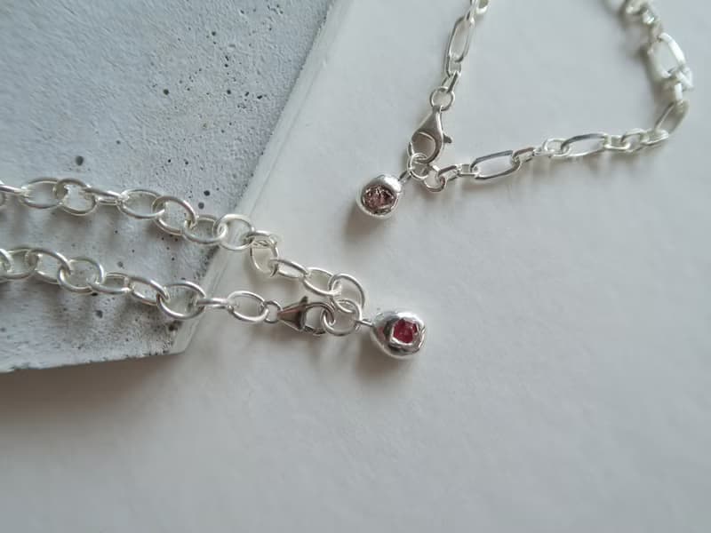 999純銀 彩色藍寶石 尖晶石 天然石 925純銀 手鍊 對鍊 免費包裝