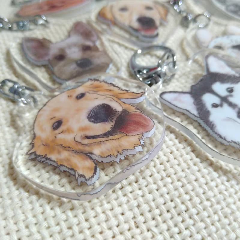 西施犬-壓克力吊飾(鑰匙圈)-雙面圖案-新廠商