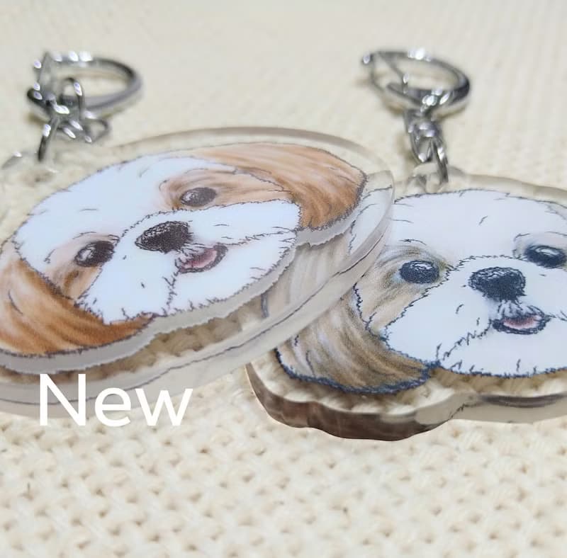 西施犬-壓克力吊飾(鑰匙圈)-雙面圖案-新廠商