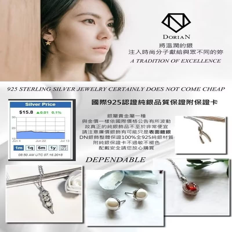 DoriAN 六爪鑽石纖細頂級鋯石925純銀戒指腳戒尾戒開口戒活動戒圍