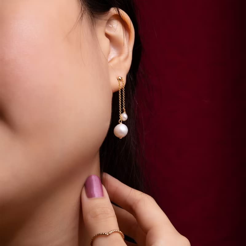【品牌設計款最佳禮物】垂墜天然 珍珠14k合金 耳環 多種戴法