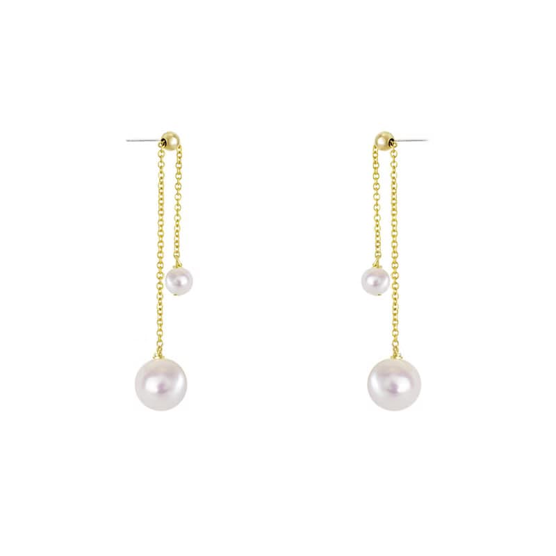 【品牌設計款最佳禮物】垂墜天然 珍珠14k合金 耳環 多種戴法