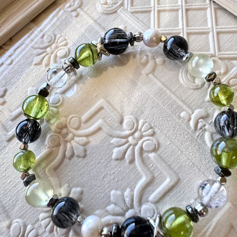 事業加速器 精品冰透黑髮晶 稀缺橄欖石 能量放大閃靈鑽