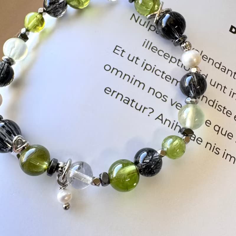 事業加速器 精品冰透黑髮晶 稀缺橄欖石 能量放大閃靈鑽