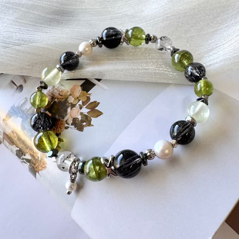 事業加速器 精品冰透黑髮晶 稀缺橄欖石 能量放大閃靈鑽