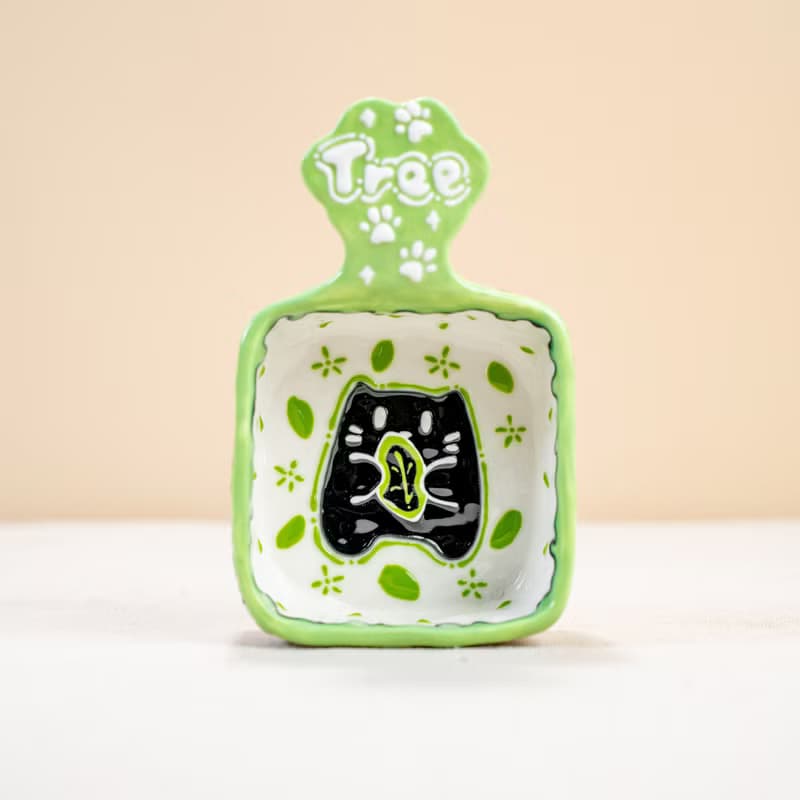 Playful Drip Glaze Cat Dishes Unique Handmade Ceramic Mini Bowls for Sauces