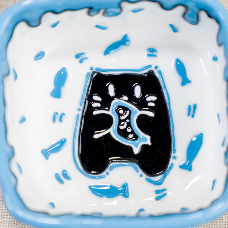 Playful Drip Glaze Cat Dishes Unique Handmade Ceramic Mini Bowls for Sauces
