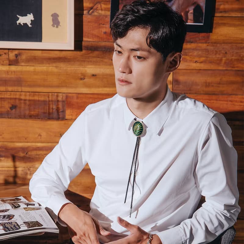 夏日風情-棕櫚葉 保羅領帶 Bolo Tie 真皮 皮革項鍊 皮繩領帶