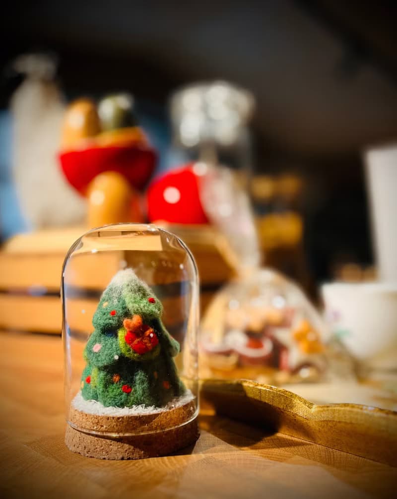 手作羊毛氈聖誕樹/附質感聖誕小卡/聖誕禮物/交換禮物