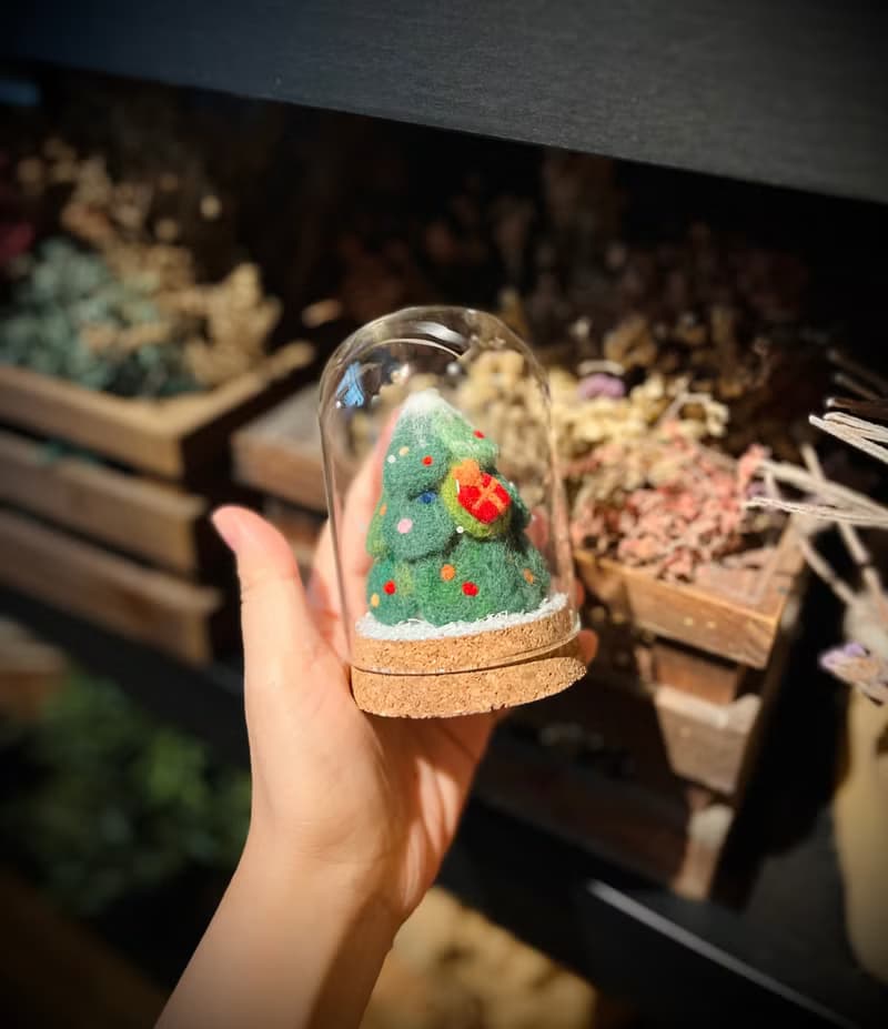 手作羊毛氈聖誕樹/附質感聖誕小卡/聖誕禮物/交換禮物
