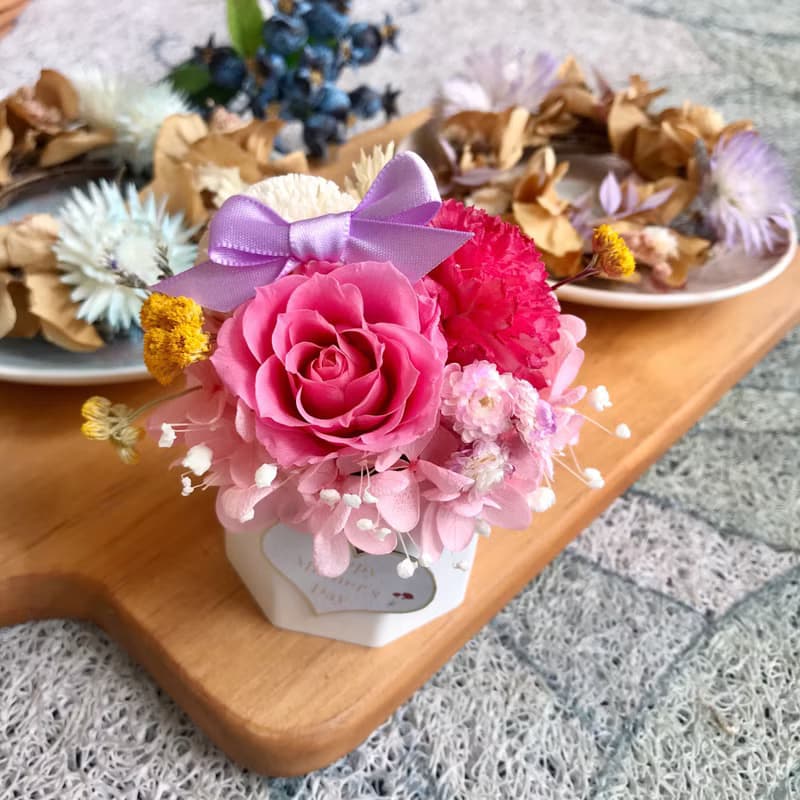 康乃馨擴香小盆栽 母親節禮物 永生花