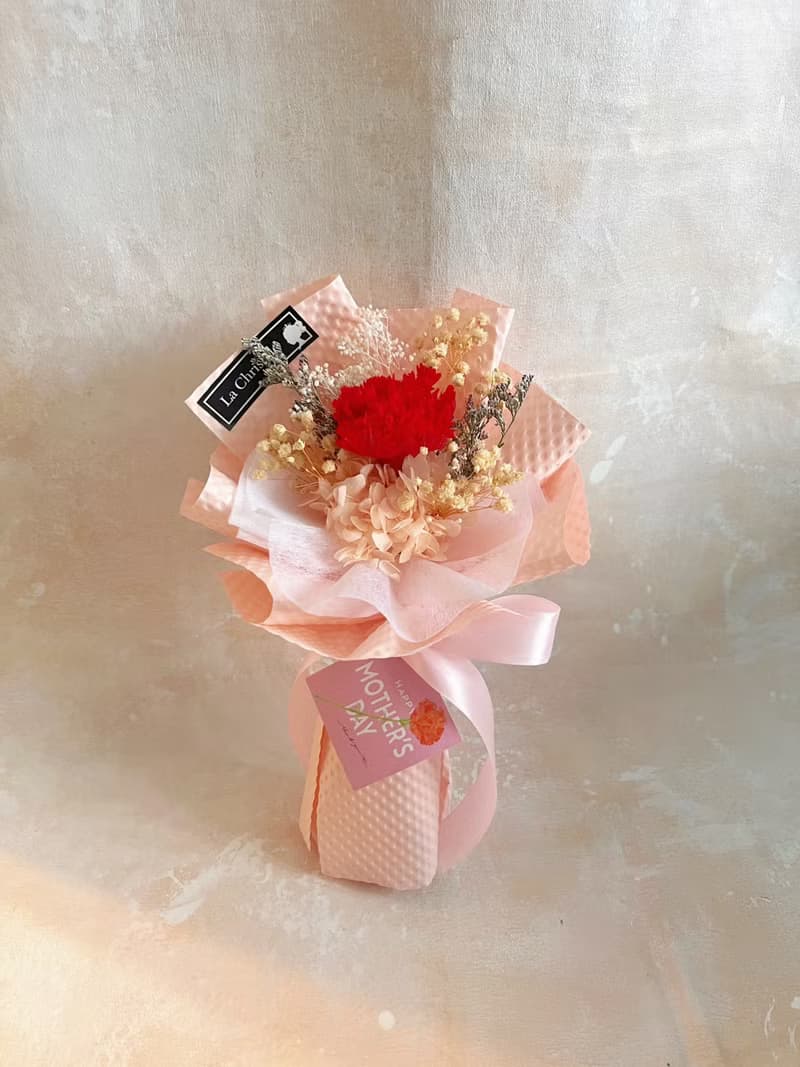 只限香港 母親節花束系列 小心意紅色 康乃馨 永生花 保鮮花
