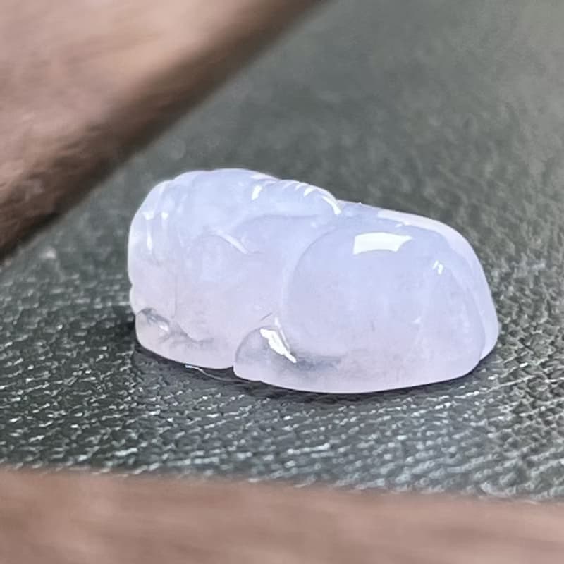 【招財神獸】冰種紫羅蘭翡翠貔貅戒面 | 天然緬甸玉翡翠A貨 |送禮