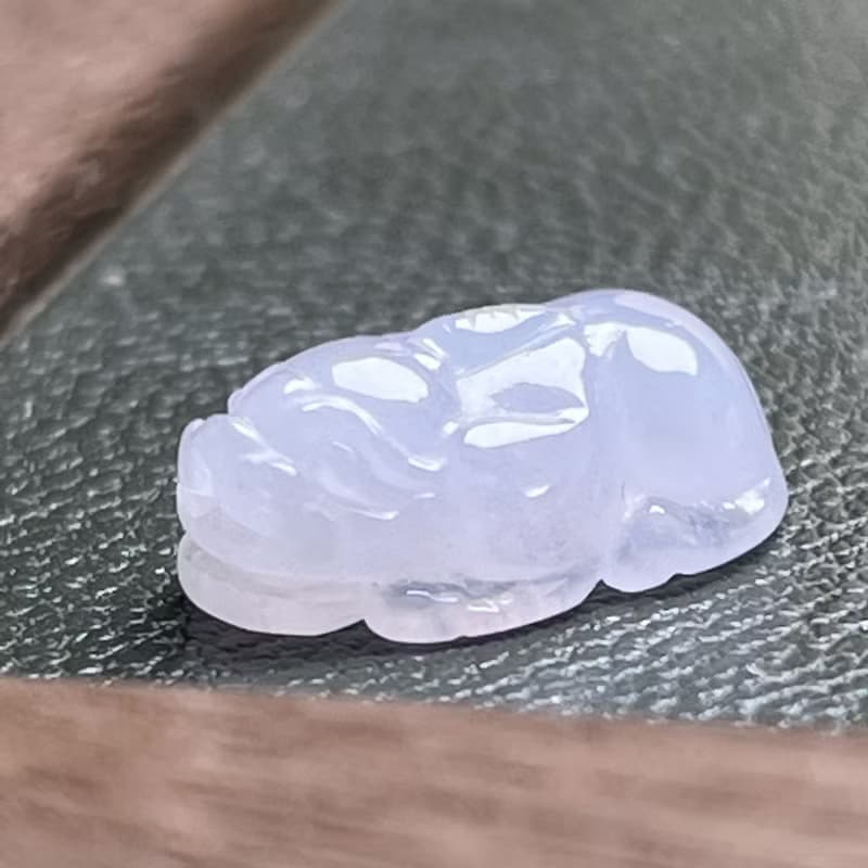 【招財神獸】冰種紫羅蘭翡翠貔貅戒面 | 天然緬甸玉翡翠A貨 |送禮