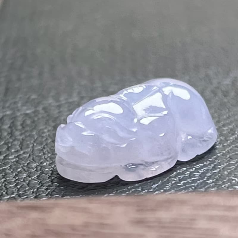 【招財神獸】冰種紫羅蘭翡翠貔貅戒面 | 天然緬甸玉翡翠A貨 |送禮