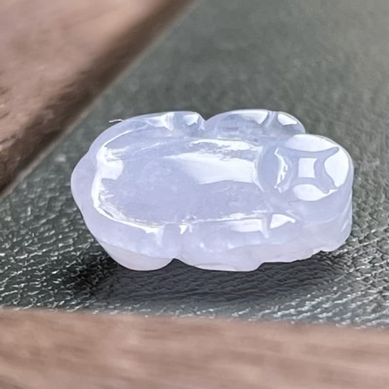 【招財神獸】冰種紫羅蘭翡翠貔貅戒面 | 天然緬甸玉翡翠A貨 |送禮