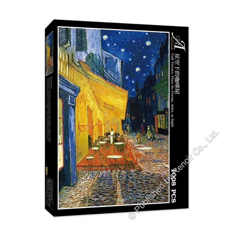 雷諾瓦拼圖文化坊/星空下的咖啡屋/1008片拼圖/梵谷