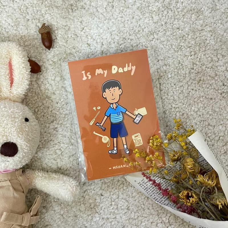 有溫度的明信片-父親節 似顏繪 畫上爸爸的工作