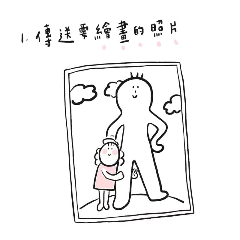 有溫度的明信片-父親節 似顏繪 畫上爸爸的工作