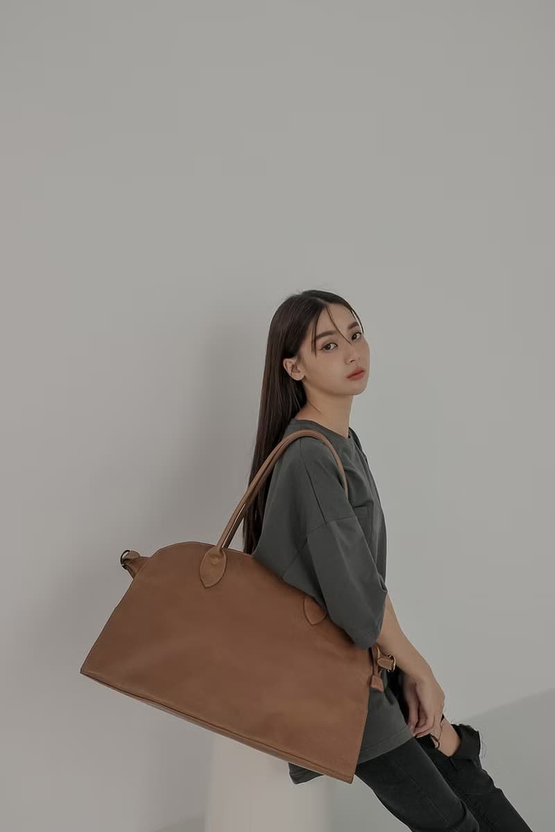 supportingrole 簡約大型真皮手提肩側背托特包側背包 咖啡
