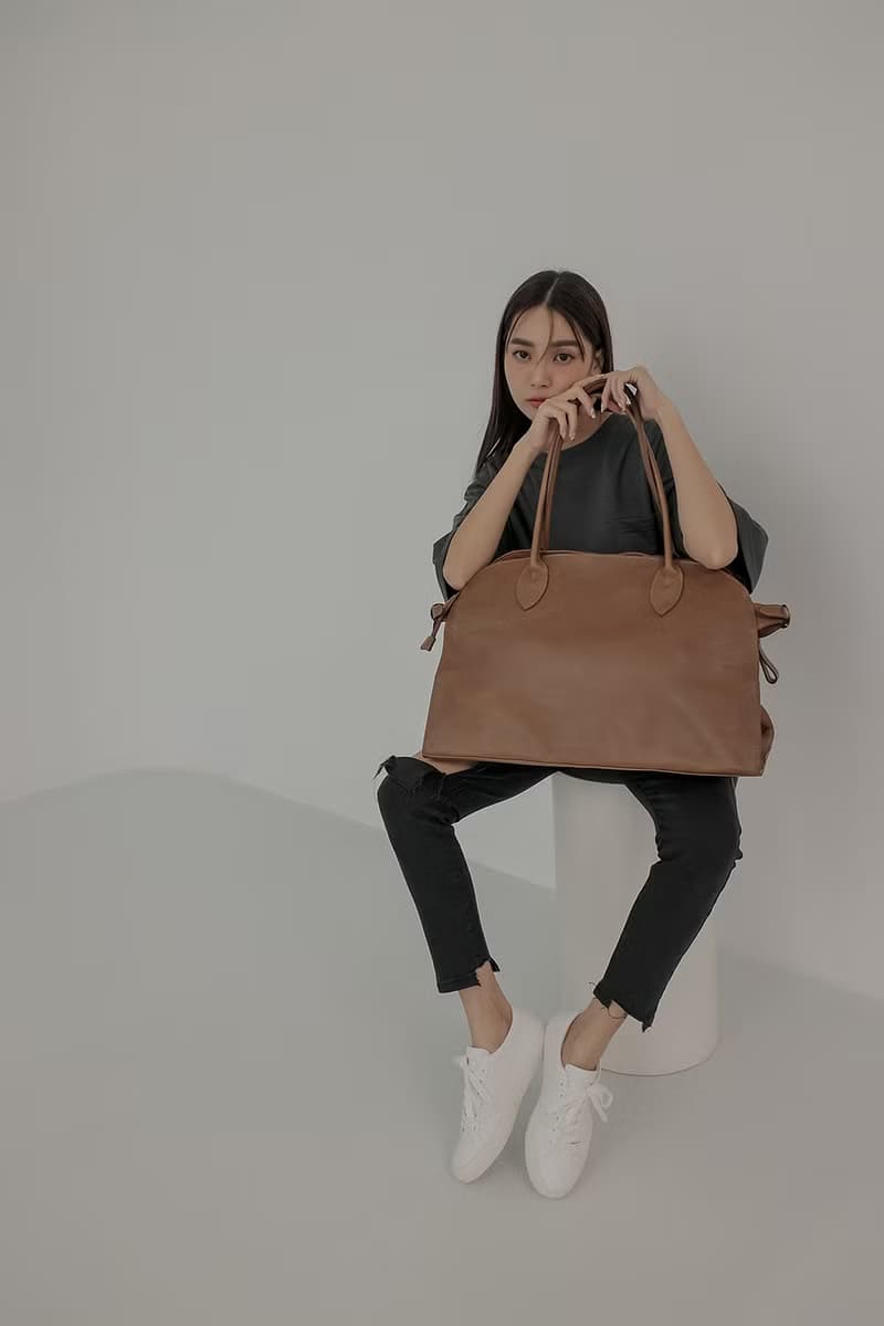 supportingrole 簡約大型真皮手提肩側背托特包側背包 咖啡