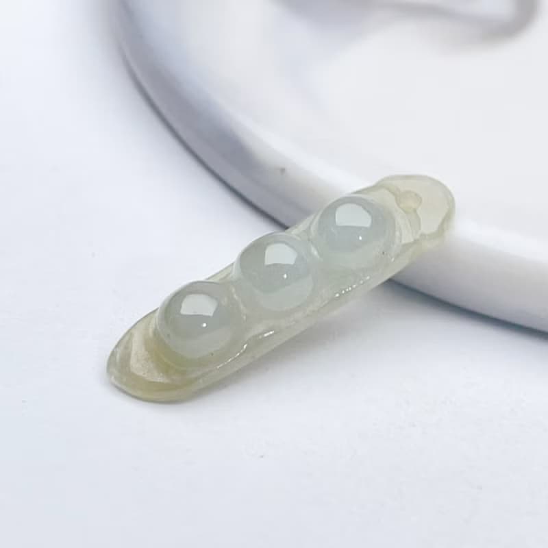 冰種翡翠福豆吊飾 | 天然緬甸玉翡翠A貨 | 送禮