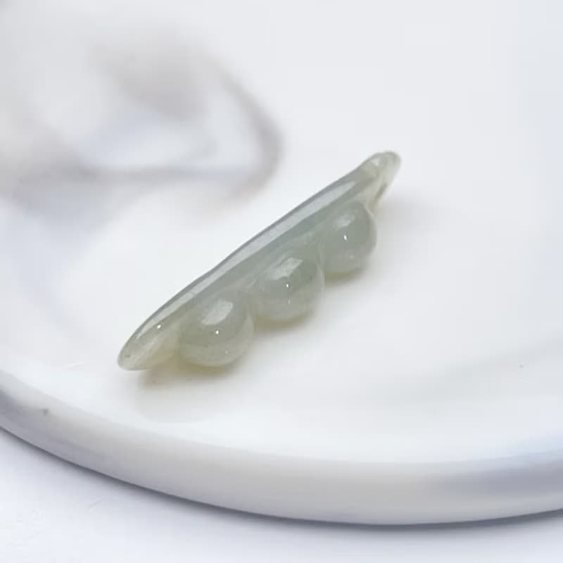 冰種翡翠福豆吊飾 | 天然緬甸玉翡翠A貨 | 送禮