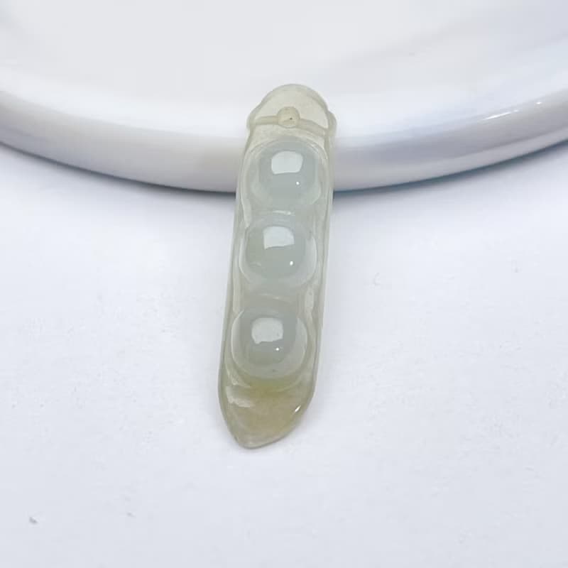 冰種翡翠福豆吊飾 | 天然緬甸玉翡翠A貨 | 送禮