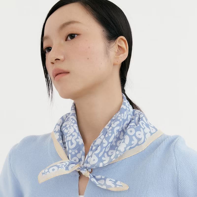 【Ven & Qu】荷蘭鳶尾花棉絲方巾 51×51 cm