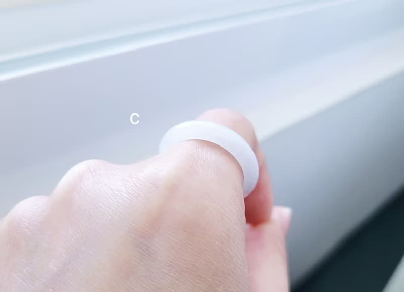 【親翠】天然翡翠 超級白月光極潤白冰嬌透手指鐲16號戒圈