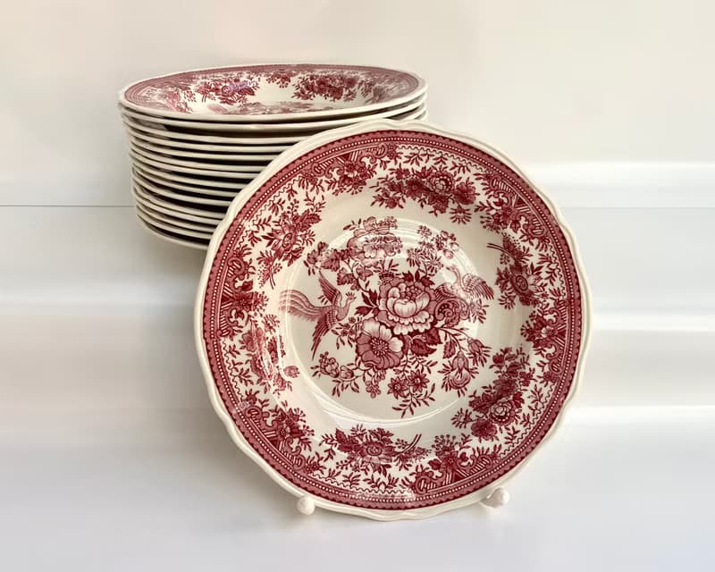 復古深湯盤 Villeroy & Boch 紅色瓷器 70 年代德國