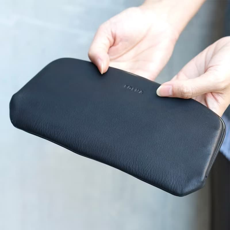 日本高雅輕熟女牛皮多夾層超薄牛皮長夾Made in Japan by Folna