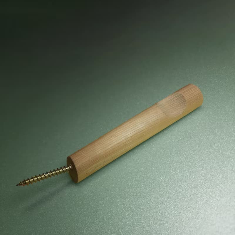 Oak wood wall hook.Minimalist wall storage. Macramé holder. Plant rack hanger.