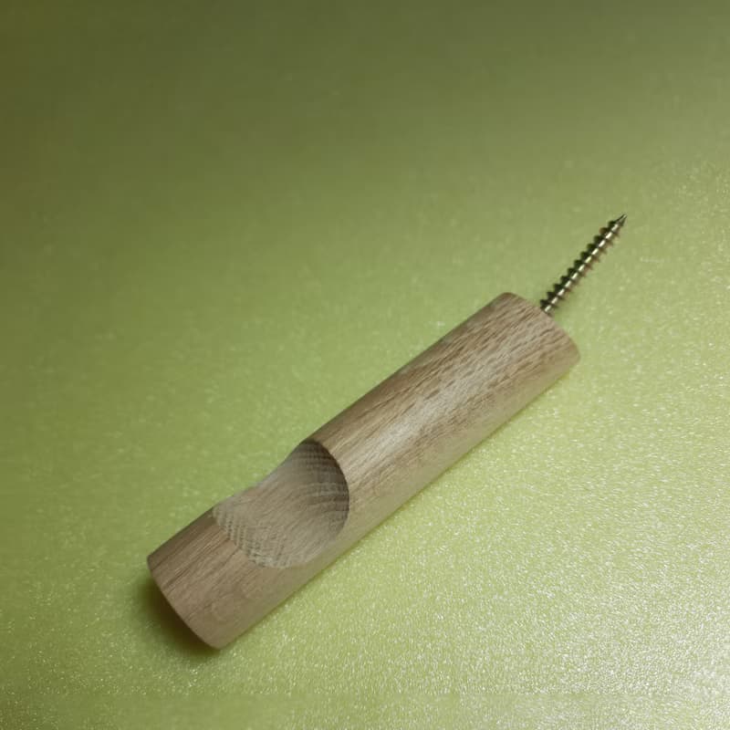 Oak wood wall hook.Minimalist wall storage. Macramé holder. Plant rack hanger.