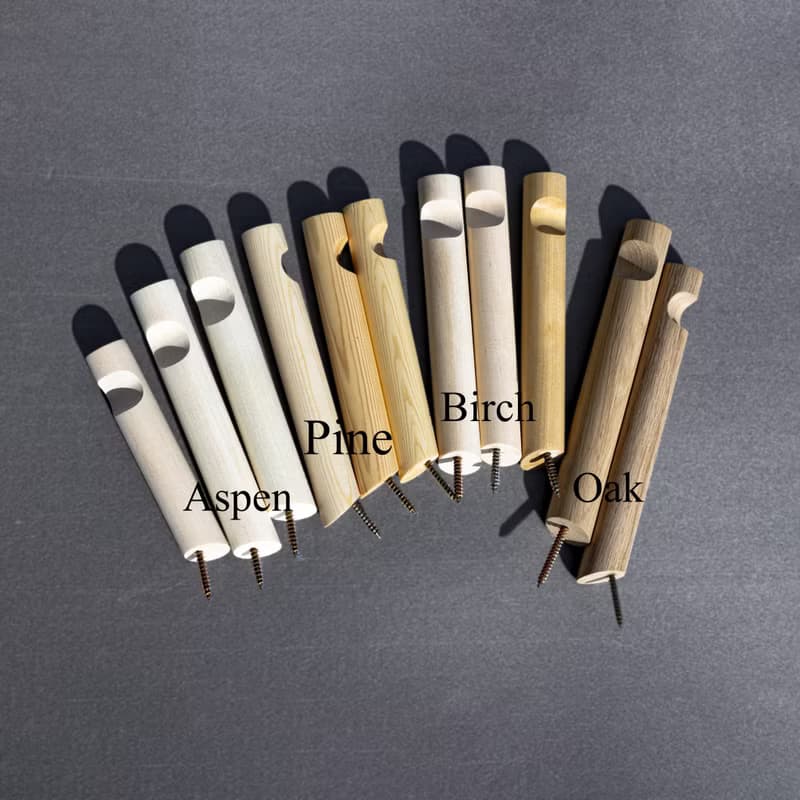 Oak wood wall hook.Minimalist wall storage. Macramé holder. Plant rack hanger.