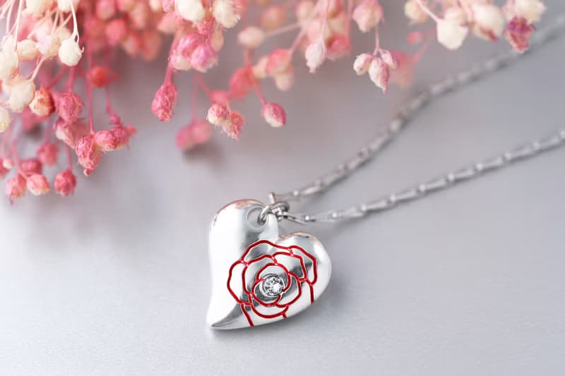 花朵系列 細緻彩繪玫瑰情人造型項鍊 花束款 (NLAJA0847N-3)