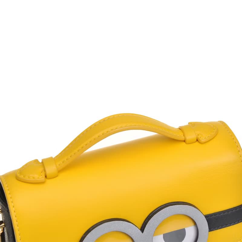 【滿額贈】Minions織物鑲牛皮革側孭袋 斜背包 小小兵 禮物 免運