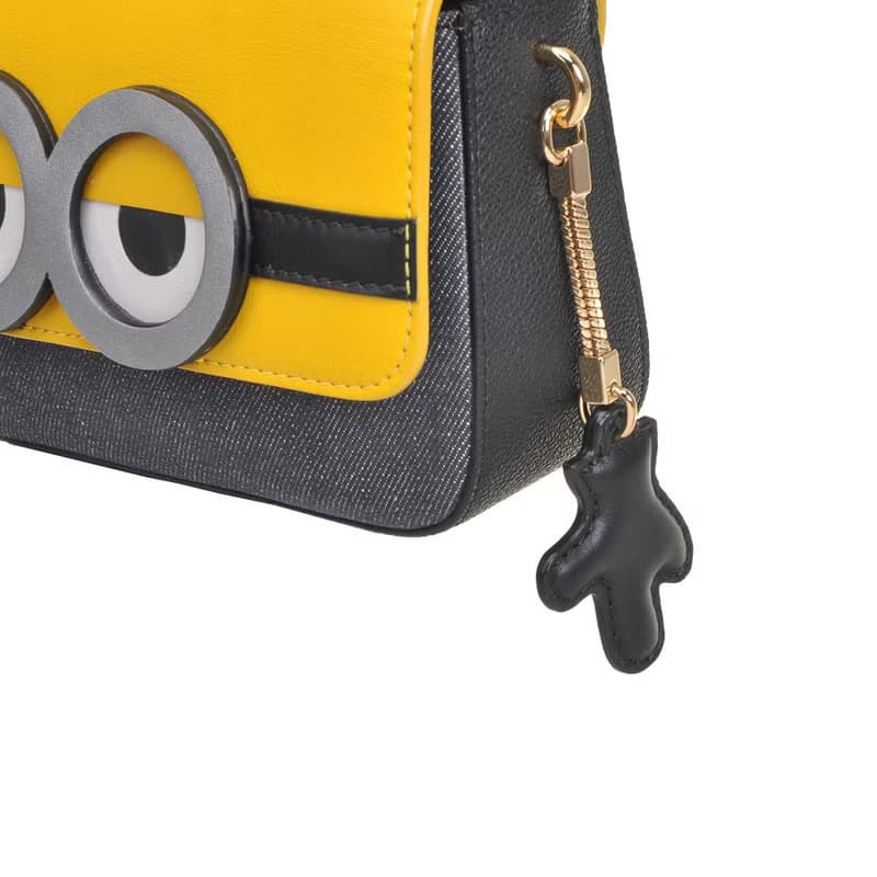 【滿額贈】Minions織物鑲牛皮革側孭袋 斜背包 小小兵 禮物 免運