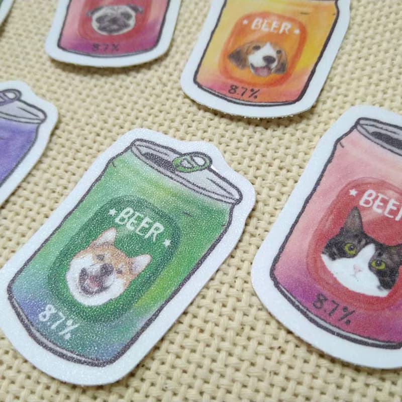 狐狸犬啤酒-防水車貼-行李箱貼紙_防水貼紙