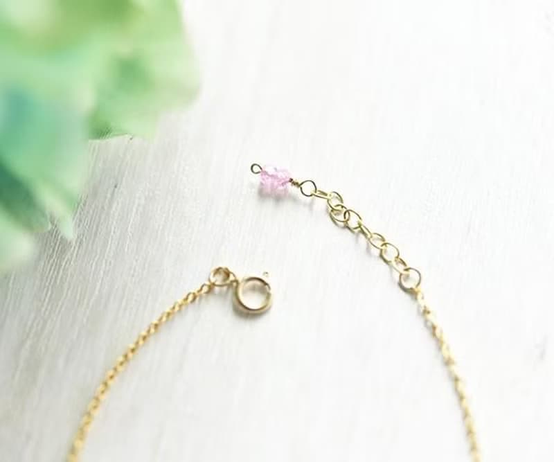 カリスマ性、勝利運、金運などを高める ピンクサファイアのブレスレット 9月誕生石  14KGFバージョン