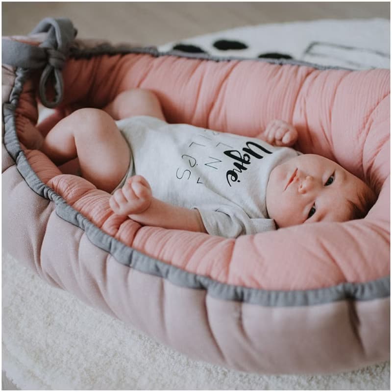 Shiny Pink Muslin Baby Girl Nest
