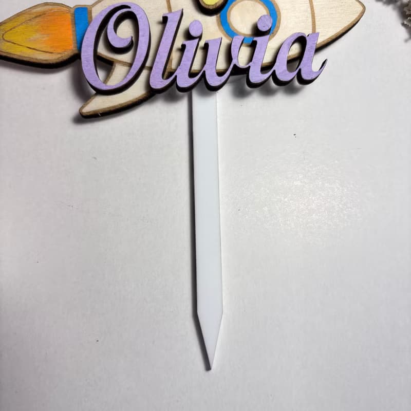 Astronaut Wood Custom Cake Topper - Hand Painted Birthday Keepsake - Custom Name