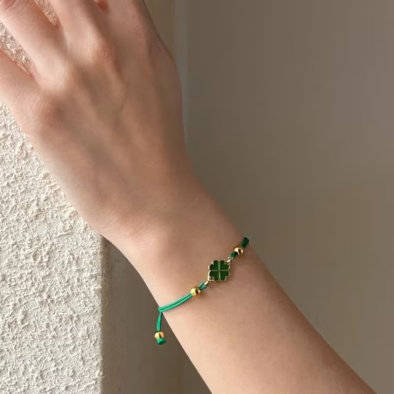Lucky Four Leaf Clover Knot Bracelet (2Colors)