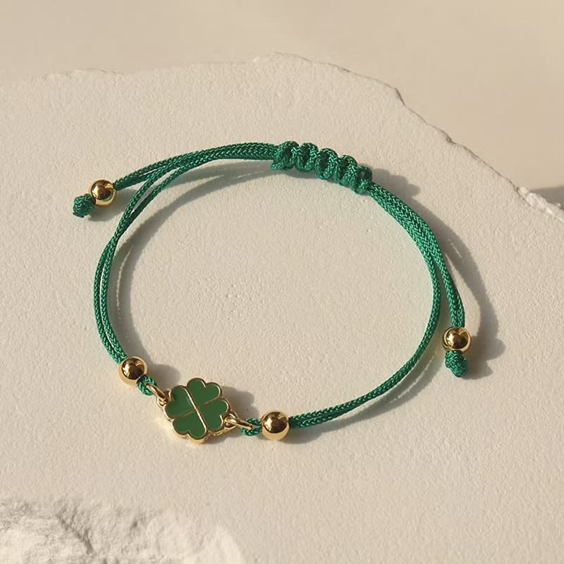 Lucky Four Leaf Clover Knot Bracelet (2Colors)